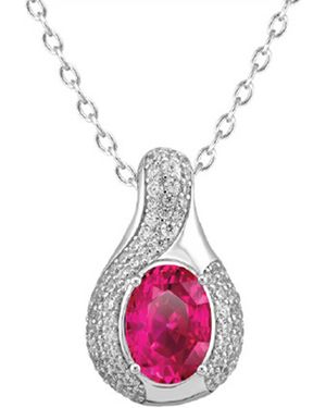 Arte Madrid Sierra Pavé Amulet Necklace - Pink