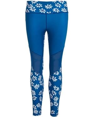 Perky Peach Daisy Gym Leggings - Blue