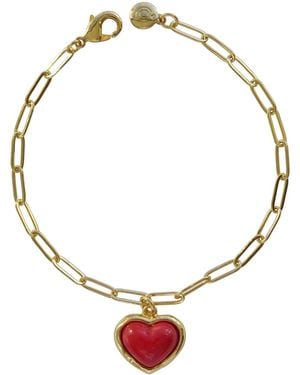 POPORCELAIN Porcelain Heart Charm Bracelet - Brown
