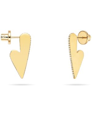 Meulien Keen Heart Earrings - Metallic