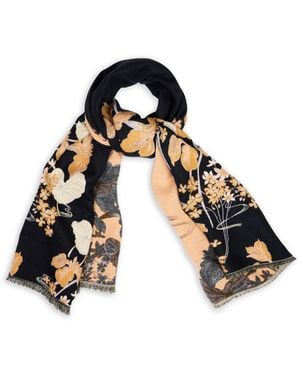 Saachi Floral Reversible Scarf - Black