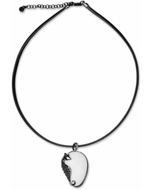 Bellus Domina Sterling And Seahorse Necklace - Metallic