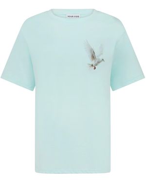Sour Figs Flying Dove Print T-Shirt - Blue