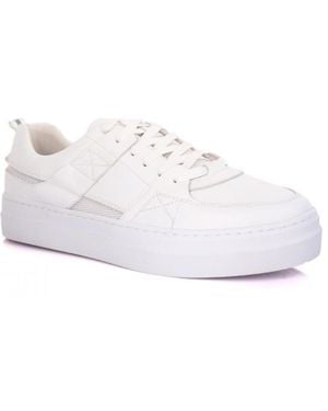 DAVID WEJ Leather Trainers With Mesh - White
