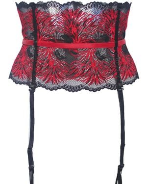 Carol Coelho Pomegranate Love Lace Garter Belt - Red