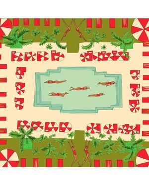 BANNIERE Miami Poolside Silk Scarf - Green