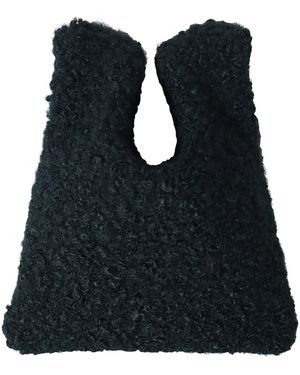 2KStyle Teddy Faux Shearling Mini Pouch - Black