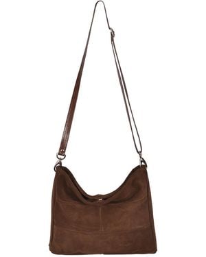 Owen Barry Suede Crossbody Bag Chocolate Marizion - Brown