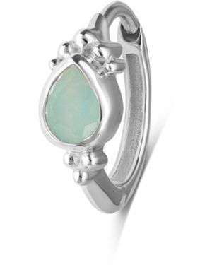 Zohreh Amazonite Boho Huggie Hoop Earring Sterling - Multicolour