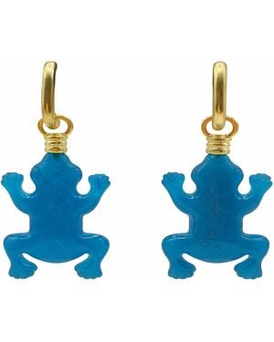 Michael Nash Jewelry Frog Resin Drop Earrings - Blue