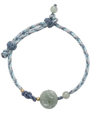 seree Baby Collection Year Of The Horse Jade Medallion Woven Baby Bracelet Anklet - Blue