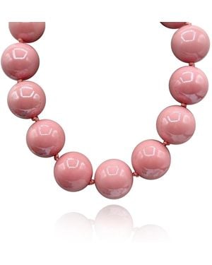 Michael Nash Jewelry Gumball Pale Coated Resin Knotted Necklace - Pink