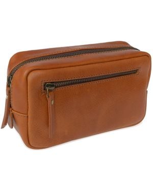 VIDA VIDA Travel Tan Leather Wash Bag - Brown