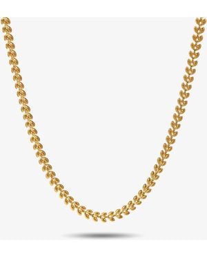 Elk & Bloom 14K Leaf Chain Choker Necklace - Metallic