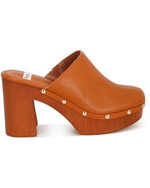 Rag & Co Benji Recycled Leather Clogs - Brown