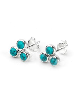 The Jewellery Store London Trilogy Studs - Blue