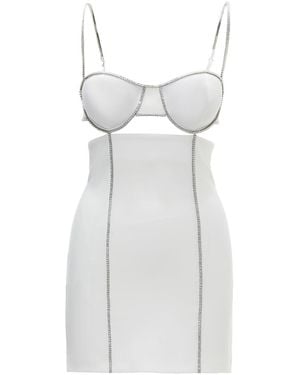 Nissa Crystal-Embellished Mini Dress - White