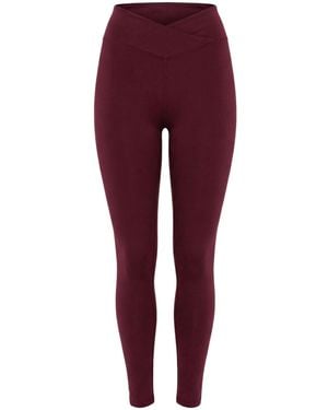 Revyve Active Neutrals Mulberry Merlot V-Sculpt Legging - Red