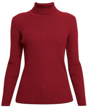 Rumour London Mia Ribbed Turtleneck Jumper - Red