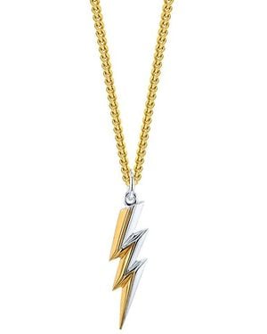True Rocks Mini Lightning Strike Pendant 2Tone/ On Chain - Metallic