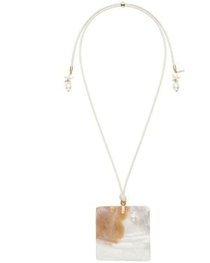 Jaredjamin Maris Adjustable Shell Pendant Cord Necklace - White