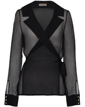 Anse Victorin Eva Silk Chiffon Blouse - Black