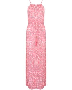 Sophia Alexia Candy Pebbles Antigua Crinkle Maxi Dress - Pink