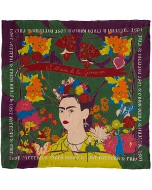 Lost Pattern Los Amores De Frida Silk Pocket Square - Black
