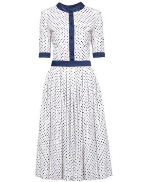 Rumour London Verity Polka Dot Midi Dress - White