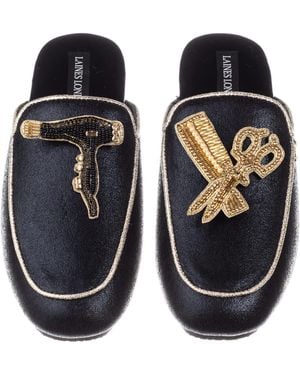 Laines London Classic Mules With Hairdresser Brooches - Black