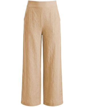 James Lakeland Neutrals Sand Linen Wide-Leg Pants - Natural