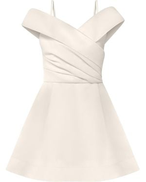 Tia Dorraine Easy To Love Flared Satin Mini Dress Pearl - Natural