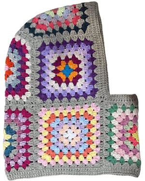 Ana Chic Sage Multicolour Granny Square Handmade Crochet Balaclava - Blue