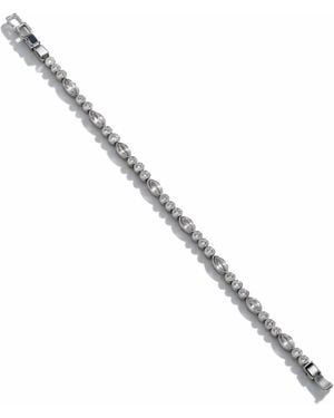 Nuvv Collection Marquise & Round Stone Bracelet – Varnish Coated Brass - Metallic