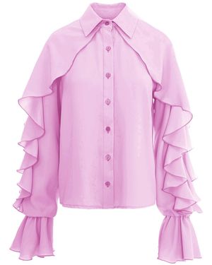 BLUZAT Lilac Ruffled Shirt - Pink