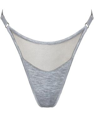 MONIQUE MORIN LINGERIE Core Adjustable Thong Fog - Gray