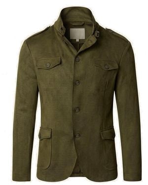 Ron Tomson Microsuede Lightweight Safari Jacket - Green