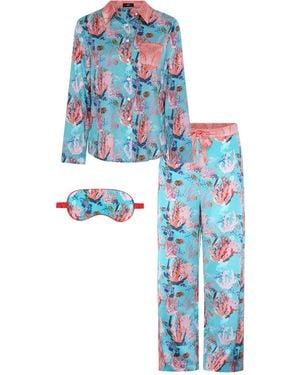 Jessica Russell Flint Pyjama & Eye Mask Set - Blue