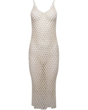 LAtelier London Sardinia Cotton Crochet Midi Dress - Natural