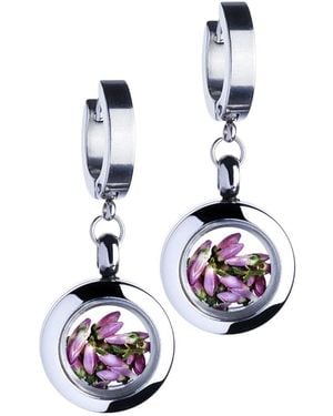My Little Nature Dangle Earrings With Heather Flower Boho Earrings - White