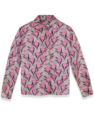 Profile Nyc Floral Silky Blouse - Purple