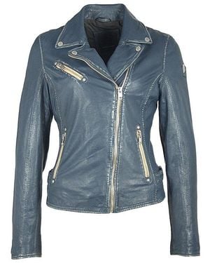 Mauritius Moto Leather Jacket Sofia Denim - Blue