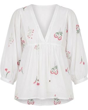 Adrift Clothing Cairo Boho Blouse - White
