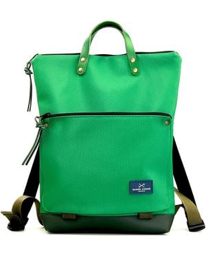 Daniel Chong Waterproof Iconic Book Holder Backpack With Double Zipper - Green