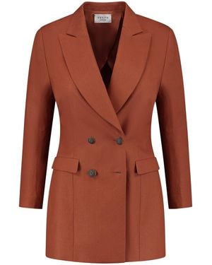 Vulto Linen Jacket Rust - Brown