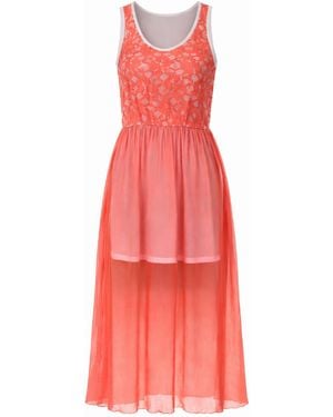 Conquista Lace Bodice Maxi Dress - Red