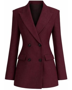 Icon Leva Kaia Tailored Double Breasted Blazer Jacket - Purple