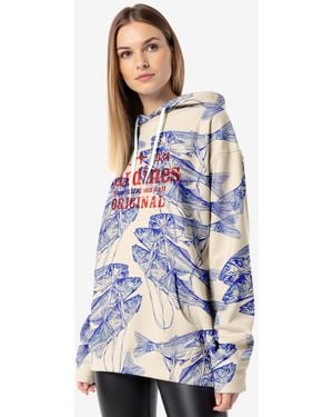 Aloha From Deer Neutrals Sardines Oversize Hoodie - Blue
