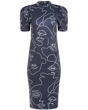 The Gt Atelier Printed Midi Dress - Blue