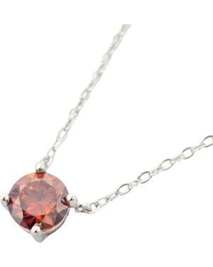 Harfi Garnet Moissanite Crystal Sterling Necklace - Pink